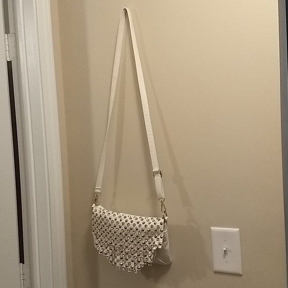White cross body with diamond and gold studs - Picture 1 of 4